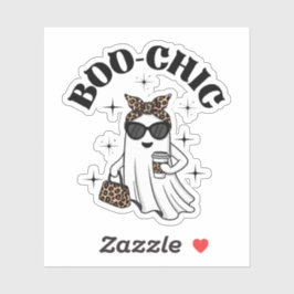 Stilvolles Boo-Chic Ghost mit Leopard Print & Coff Aufkleber