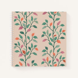 Stilvolles botanisches Blattmuster Elegant Notizbuch
