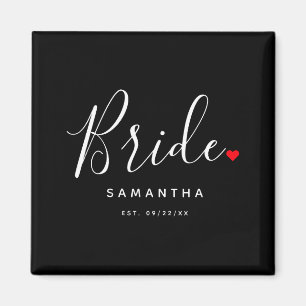 Stilvolles Braut Hochzeit T-Shirt Magnet