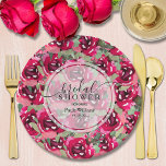 Stilvolles Brautparty in Watercolor Pink Pappteller<br><div class="desc">Rosa Farbtöne,  das florale Aquarell-Design wird auf schönen Brautparty Papier-Tellern mit Ihren Details in schicken Schriften dargestellt. PASSENDE Artikel in unserer Sammlung.</div>
