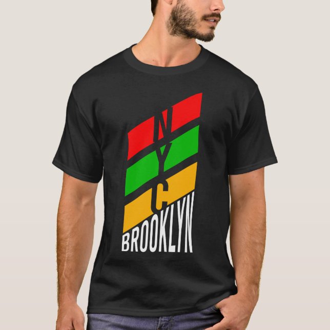 Stilvolles Brooklyn NYC Colorful Graphic T-Shirt (Vorderseite)