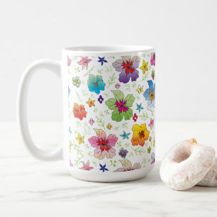 Stilvolles bunte Blumenmuster-Design Kaffeetasse