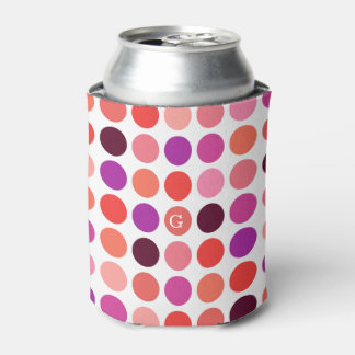 Stilvolles bunter Tupfenmuster-Monogramm Dosenkühler
