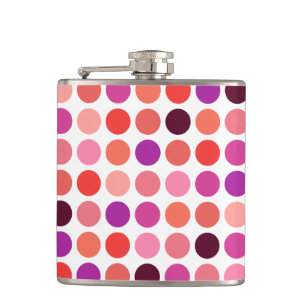 Stilvolles bunter Tupfenmuster-Monogramm Flachmann