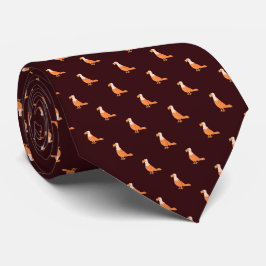 Stilvolles Burgundy Orange Eagle Nahtloses Muster Krawatte