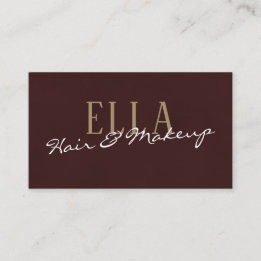 Stilvolles Burgundy Watercolor Haare Makeup Visitenkarte