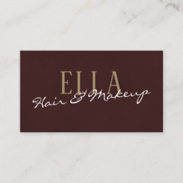 Stilvolles Burgundy Watercolor Haare Makeup Visitenkarte