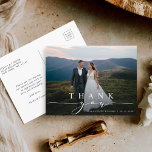 Stilvolles Calligraphy Wedding Foto Vielen Dank Postkarte<br><div class="desc">Elegantes und stilvolles weißes Skript danke Postcard. Ideal für Hochzeiten,  Geburtstage,  Abschlüsse und andere Veranstaltungen.</div>