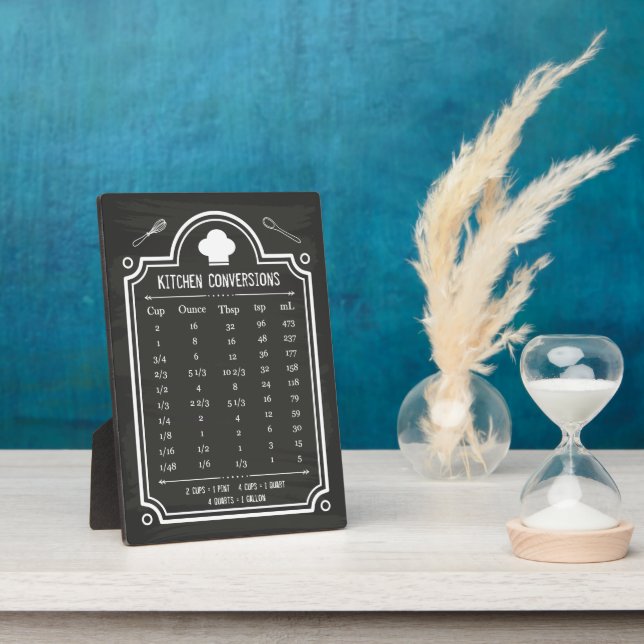Stilvolles Chalkboard Kitchen Conversion Chart Fotoplatte (Seite)
