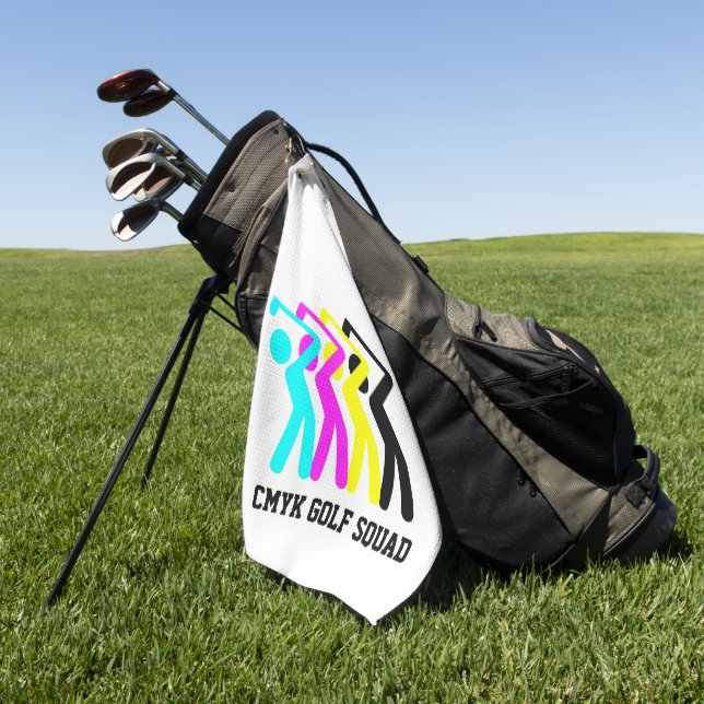 Stilvolles CMYK Golfing Golfhandtuch (Gras)
