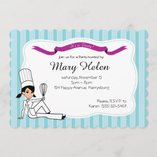 Stilvolles Cooking Party Personalisierte Einladung