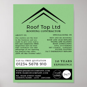 Stilvolles Dach, Roofer, Dachverkäufer-Werbung Poster