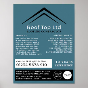 Stilvolles Dach, Roofer, Dachverkäufer-Werbung Poster