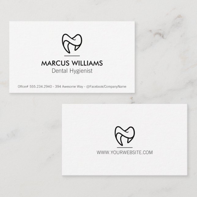 Stilvolles Dental-Logo Visitenkarte (Vorne/Hinten)