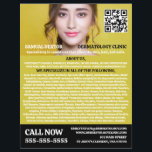 Stilvolles Dermatologe, Klinik für Dermatologie, Q Flyer<br><div class="desc">Stilvolle Dermatologin, Dermatologieklinik, QR Code-Werbe-Flyer vom Business Card Store.</div>