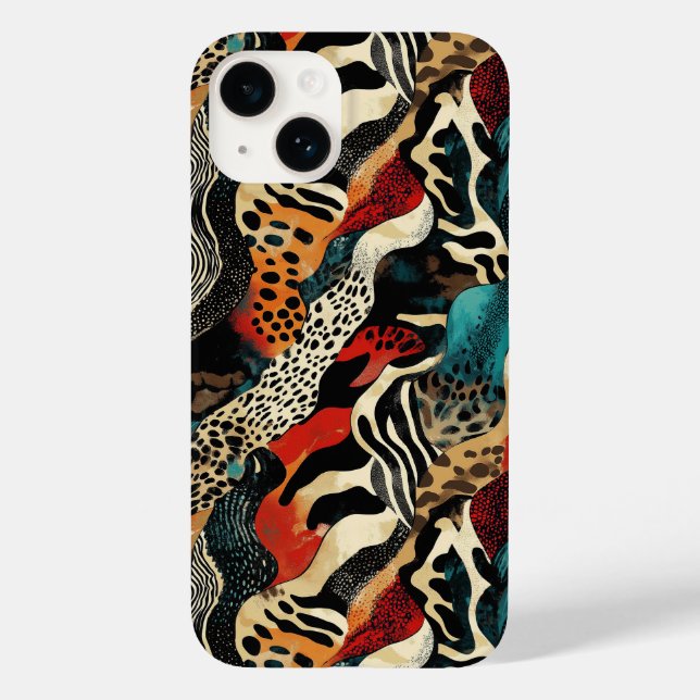 Stilvolles Design für Animal Print Fusion Case-Mate iPhone 14 Hülle (Rückseite)