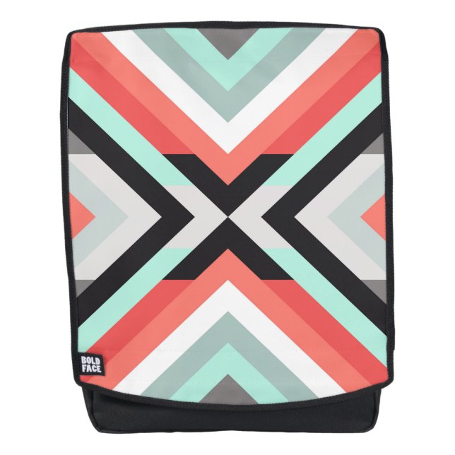 Stilvolles Design für Korallenminze Gray Geometric Rucksack (Vorderseite)