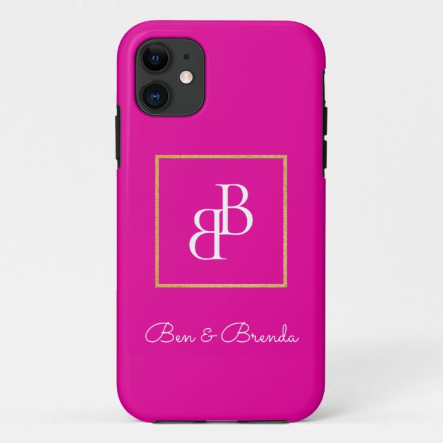 Stilvolles Design für weiße Monogramme Case-Mate iPhone Hülle (Rückseite)