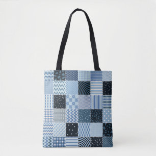 Stilvolles Design, geometrische Fliesen, blaue Far Tasche