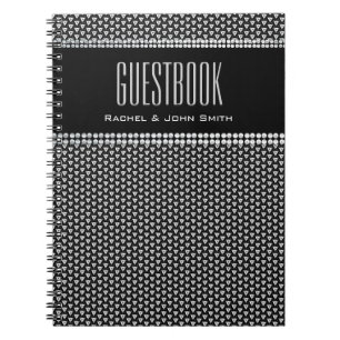 Stilvolles Design Metallic Black Guestbook Noteboo Notizblock