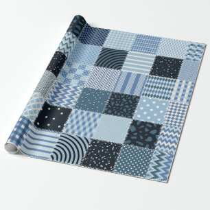 Stilvolles Design. Nahtloses Patchwork-Muster aus  Geschenkpapier