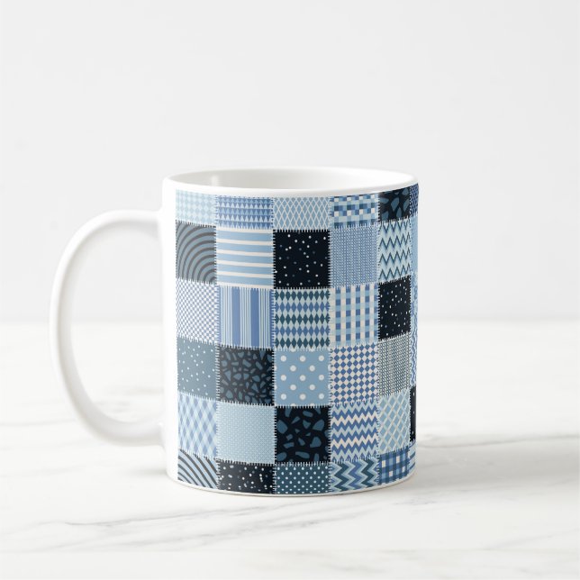 Stilvolles Design. Nahtloses Patchwork-Muster aus  Kaffeetasse (Links)