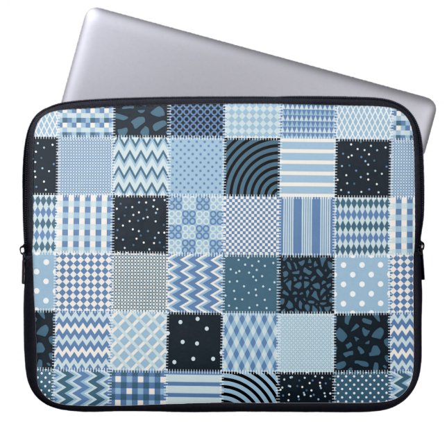 Stilvolles Design. Nahtloses Patchwork-Muster aus  Laptopschutzhülle (Vorderseite)