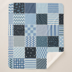 Stilvolles Design. Nahtloses Patchwork-Muster aus  Sherpadecke