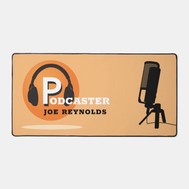 Stilvolles Design, Podcaster, Podcast Schreibtischunterlage (Vorderseite)