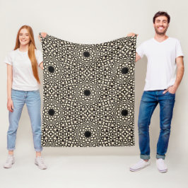 Stilvolles Design Schwarz & Weiß Dot Art Muster Fleecedecke