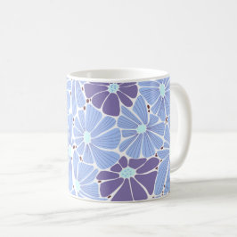 Stilvolles digitales Muster - blau Kaffeetasse