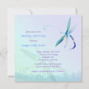 Stilvolles Dragonfly Lila Brautparty Einladung