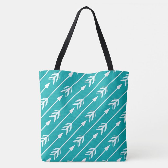 Stilvolles dunkles Aquamarines Pfeifenmuster Tasche (Rückseite)