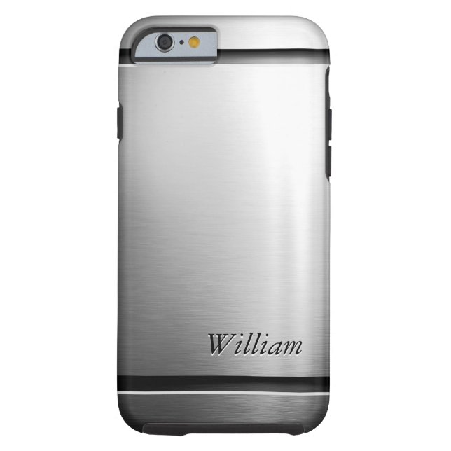 Stilvolles Edelstahl-Bürsten-Metallmännlicher Case-Mate iPhone Hülle (Rückseite)