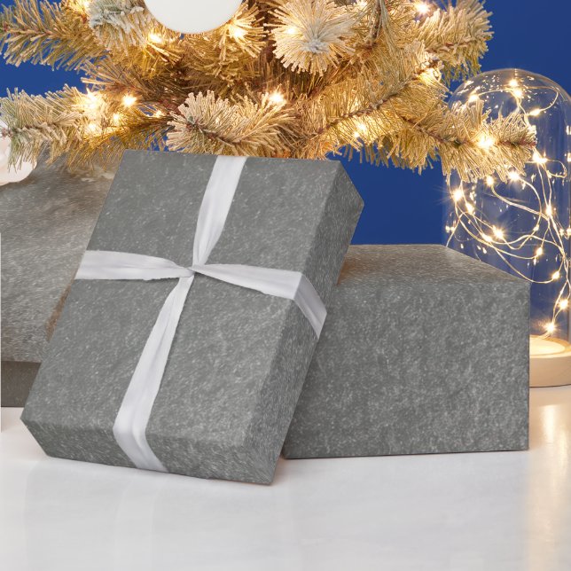 Stilvolles Einfach Metallisches Inspiriertes Silbe Geschenkpapier (Feiertage)