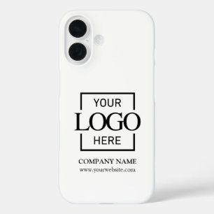Stilvolles einfaches weißes Firmenlogo Apple iPhone 16 Hülle