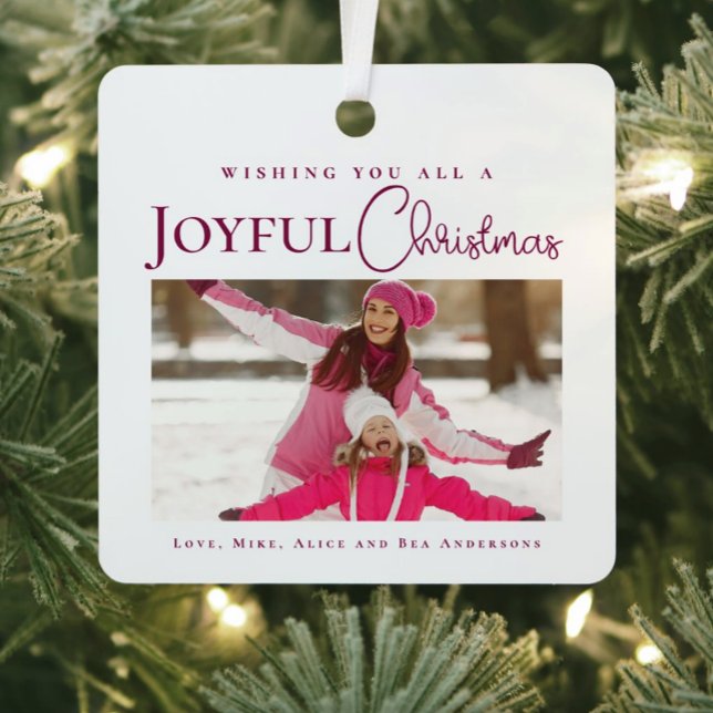 Stilvolles Elegant Magenta Weihnachtsfamilie Foto Ornament Aus Metall (Von Creator hochgeladen)