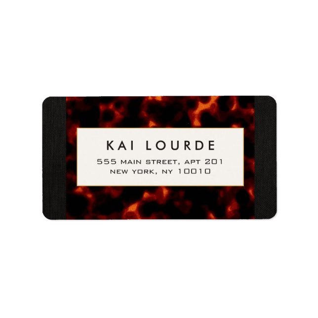 Stilvolles Elegant Tortoiseshell Adressaufkleber (Vorne)