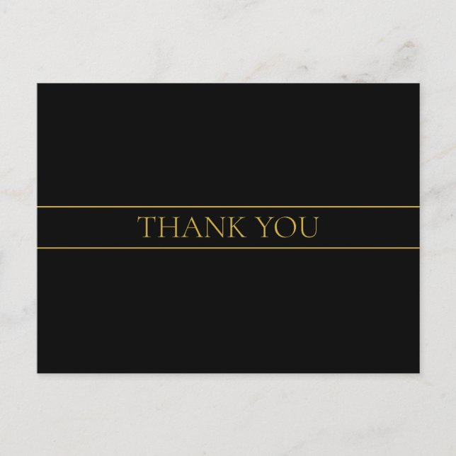 Stilvolles Elegant Vielen Dank | Gold Text und Str Postkarte (Vorderseite)