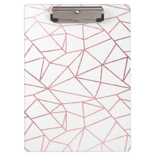 Stilvolles elegantes Imitat-Rosengold geometrisch Klemmbrett