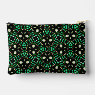 Stilvolles Emerald & Pearl Abstrakt Dot Art Muster Zubehörtasche