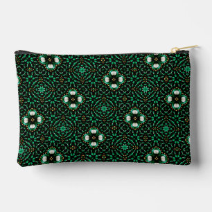 Stilvolles Emerald & Pearl Abstrakt Dot Art Muster Zubehörtasche