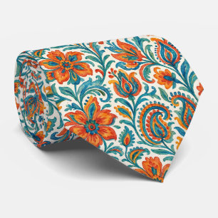 Stilvolles ethnisches, farbenfrohes Paisley-Blumen Krawatte