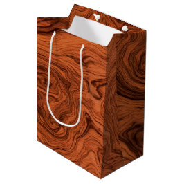 Stilvolles falsches Walnuss-Holz-Muster Mittlere Geschenktüte