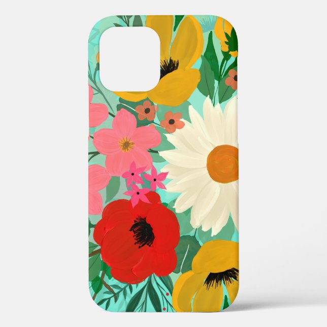 Stilvolles farbenfrohes Blumendesign Case-Mate iPhone Hülle (Rückseite)