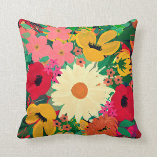 Stilvolles farbenfrohes, florales Design Kissen