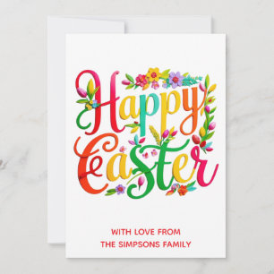 Stilvolles Farbige Florale Frohe Ostern Feiertagskarte