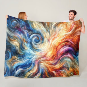 Stilvolles, farbiges Abstraktes Design Fleecedecke