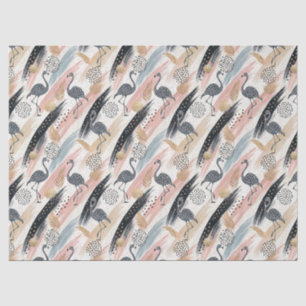 Stilvolles Flamingo- und Brushstroke-Muster Seidenpapier