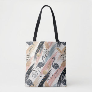 Stilvolles Flamingo- und Brushstroke-Muster Tasche